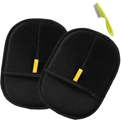 Pet Hair Remover Glove, Static Removal Gloves for Pet Hair, Reusable Double Sided Electrostatic Pet Hair Remover for Couch, Furniture, Carpet, Car Seat (2PCS)
