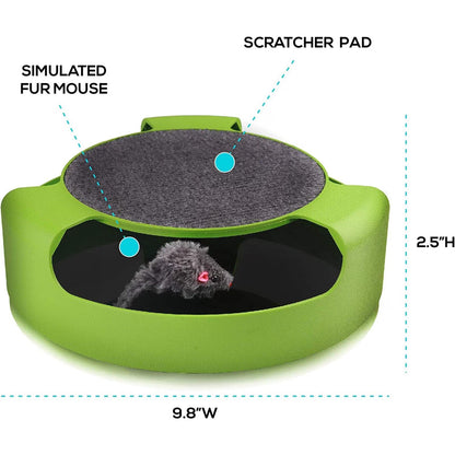 CAT Scratcher Spinning Mouse Toy for Cats - Interactive Cat Toy Catch